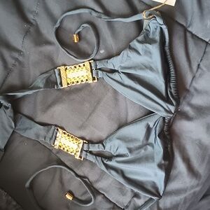 Beach Bunny NWT MD Tri Top Charcoal